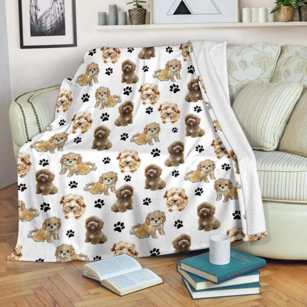 Cockapoo Paw Fleece Blanket Sherpa Blanket