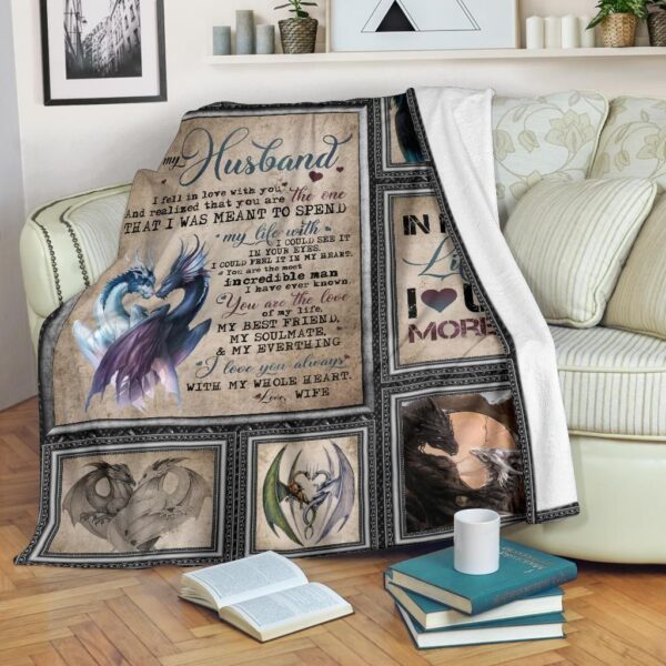 Dragon To My Husband Fleece Blanket Sherpa Blanket