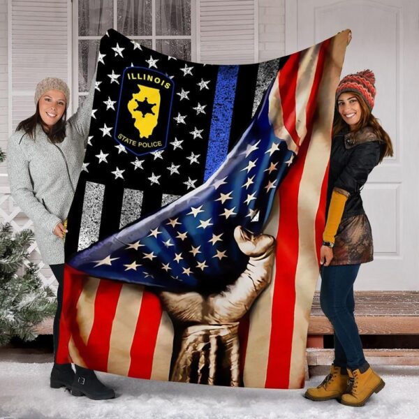 Illinois State Police Fleece Blanket Sherpa Blanket