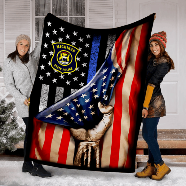 Michigan State Police Fleece Blanket Sherpa Blanket