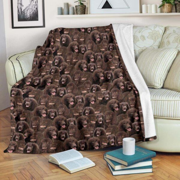 Irish Water Spaniel Full Face Fleece Blanket Sherpa Blanket