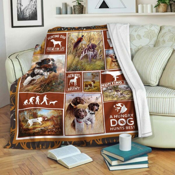 Hunting Dog Fleece Blanket Sherpa Blanket