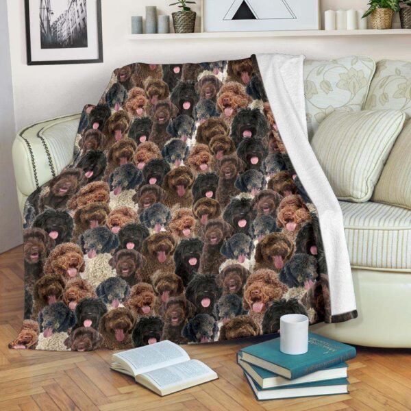 Portuguese Water Dog Full Face Fleece Blanket Sherpa Blanket