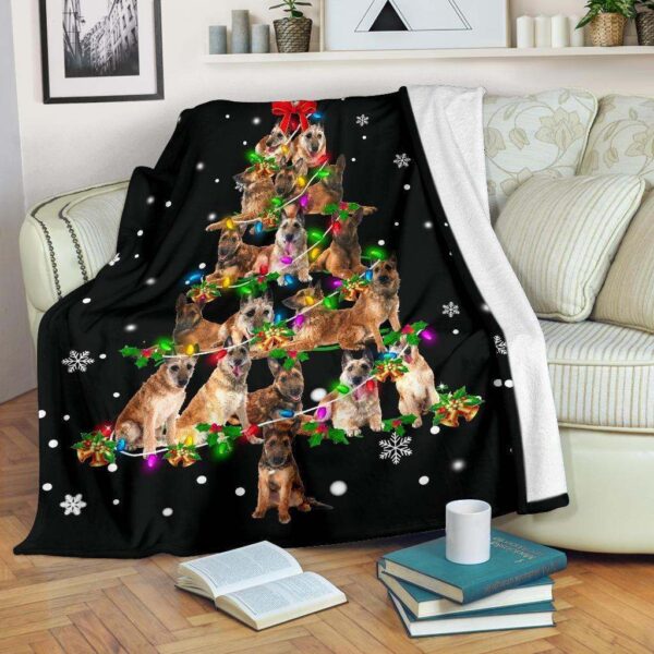 Laekenois dog Christmas Tree Fleece Blanket Sherpa Blanket