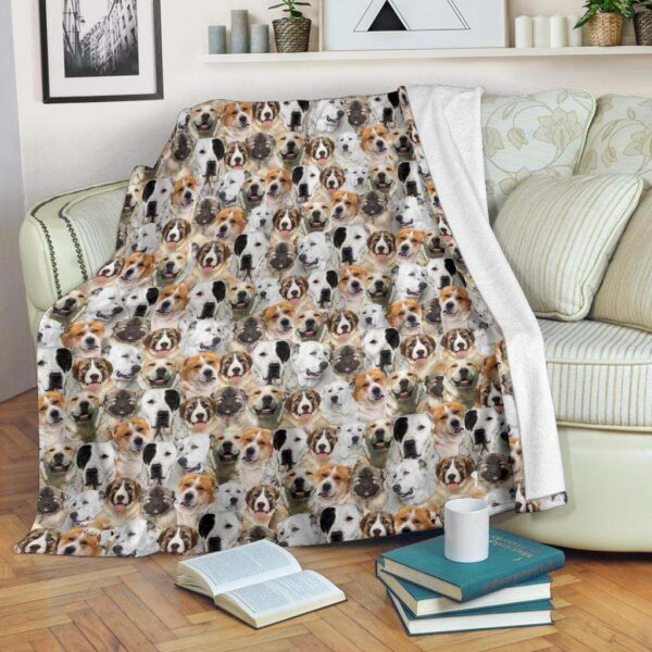 Central Asian Shepherd Dog Full Face Fleece Blanket Sherpa Blanket
