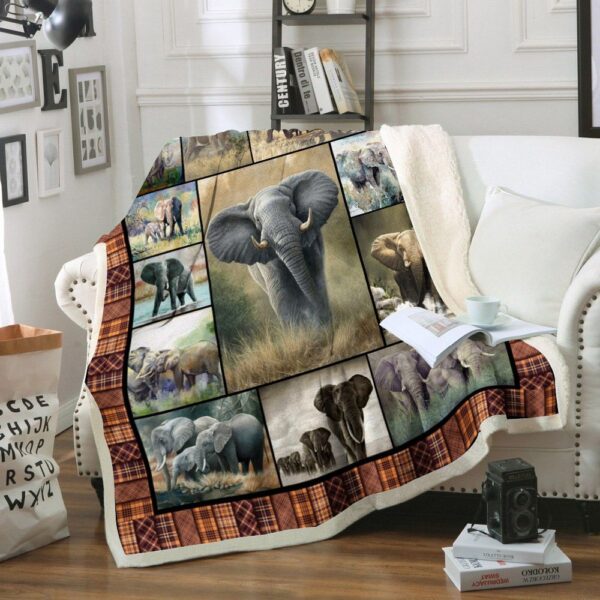 Elephant Fleece Blanket Sherpa Blanket