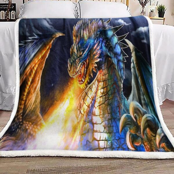 Dragon Fire Fleece Blanket Sherpa Blanket