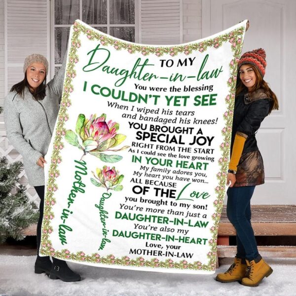 To My Daughter In Law I Love You Fleece Blanket Sherpa Blanket
