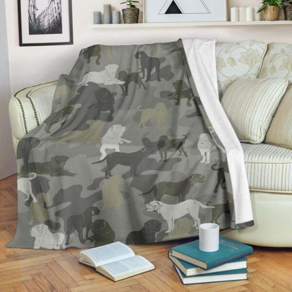 Dogue de Bordeaux Camo Fleece Blanket Sherpa Blanket