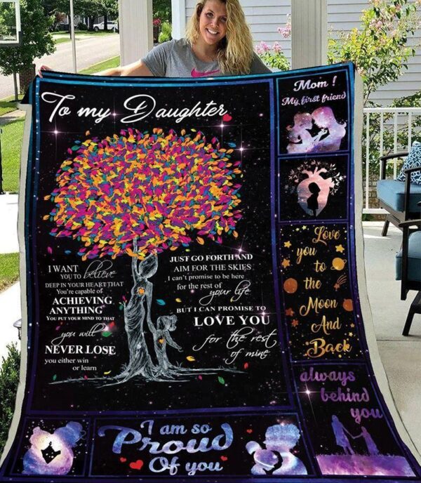 To My Daughter Fleece Blanket Sherpa Blanket