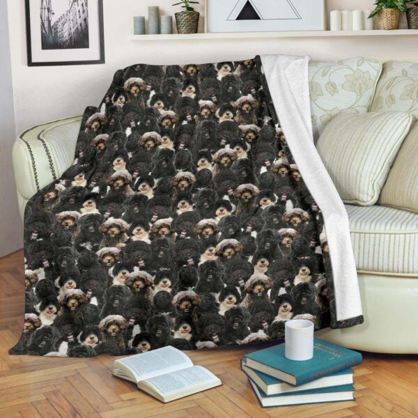 Portuguese Water Dog Full Face Fleece Blanket Sherpa Blanket
