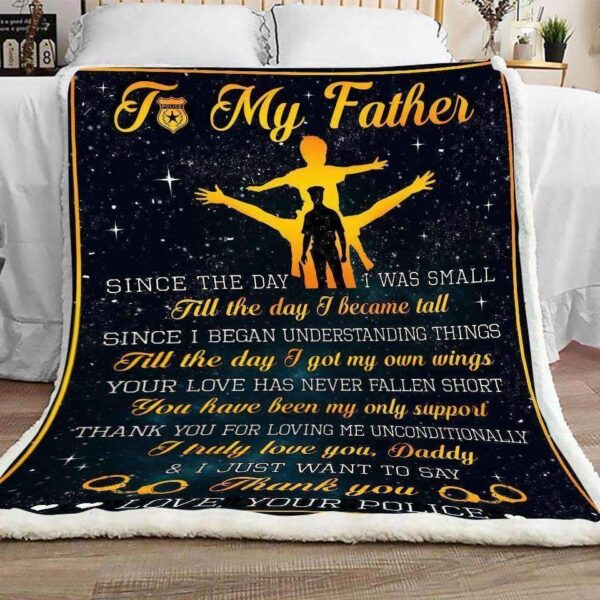 Police To My Dad I Truly Love You Fleece Blanket Sherpa Blanket