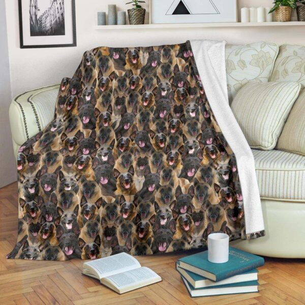 Malinois Dog Full Face Fleece Blanket Sherpa Blanket