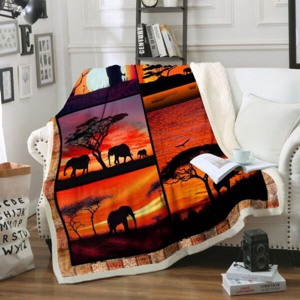 Elephant Fleece Blanket Sherpa Blanket