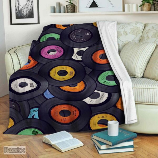 Vinyl Records Fleece Blanket Sherpa Blanket
