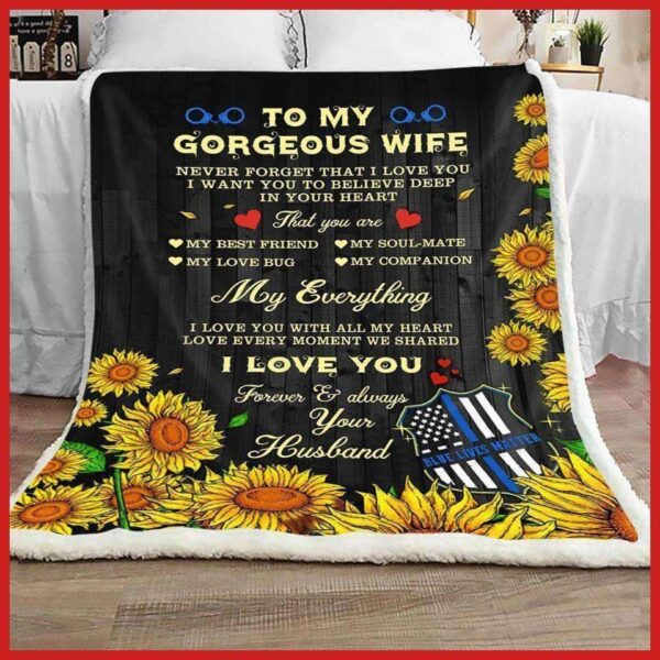 Police To My Wife Fleece Blanket Sherpa Blanket