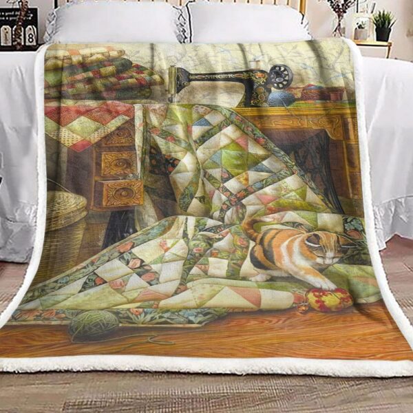Sewing Quilt Cat Yarn Fleece Blanket Sherpa Blanket