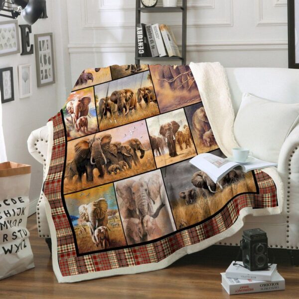Elephant Fleece Blanket Sherpa Blanket