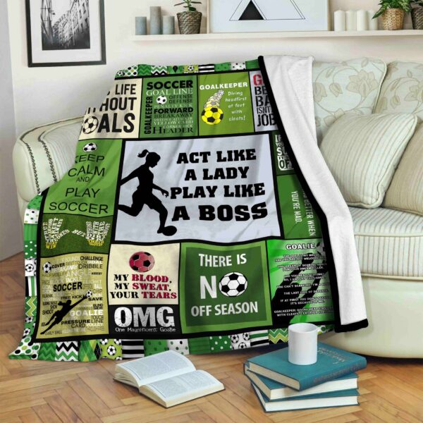 Soccer Fleece Blanket Sherpa Blanket