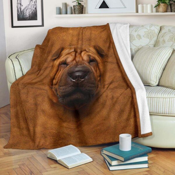 Shar Pei Face Hair Fleece Blanket Sherpa Blanket