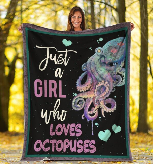 Just A Girl Who Loves Octopuses Octopus Fleece Blanket Sherpa Blanket