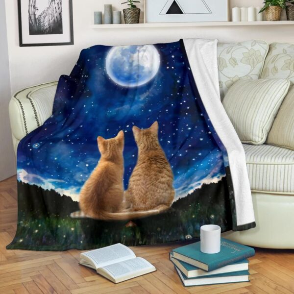 Cat Couple Fleece Blanket Sherpa Blanket