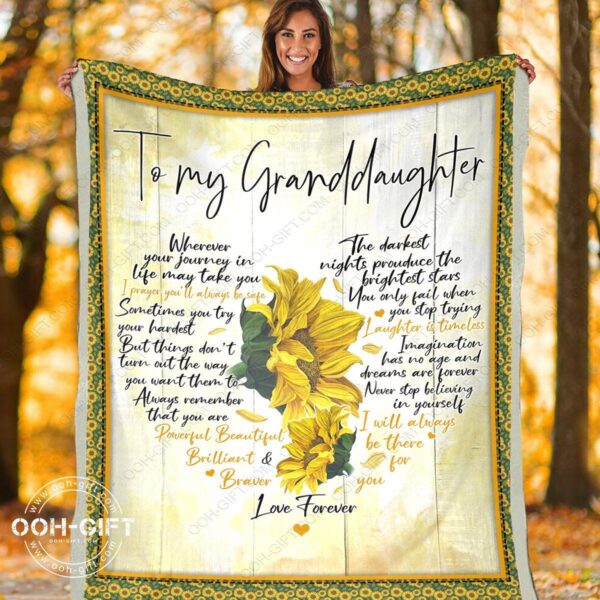 To My Granddaughter Fleece Blanket Sherpa Blanket