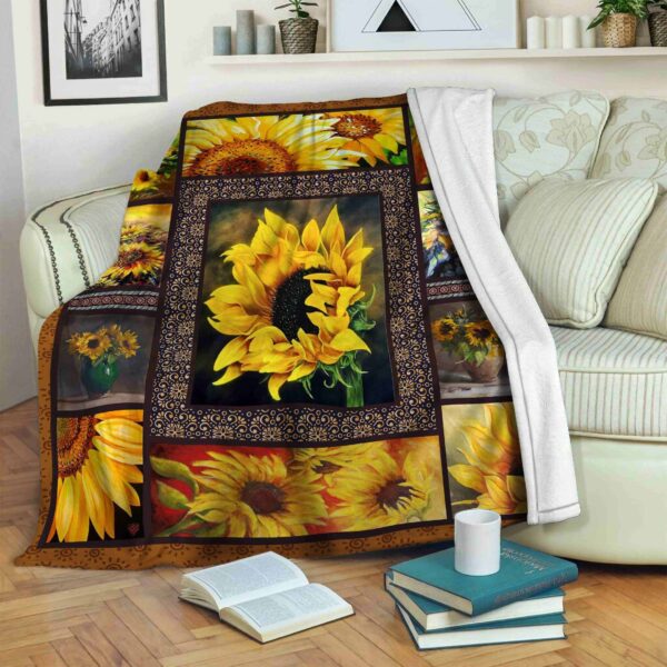 Sunflower Fleece Blanket Sherpa Blanket