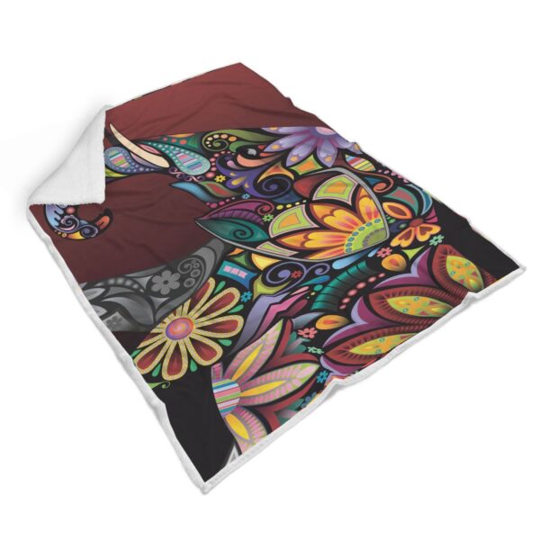 Elephant Colorful Indian Mandala Fleece Blanket Sherpa Blanket