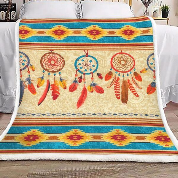 Native American Dreamcatcher Fleece Blanket Sherpa Blanket