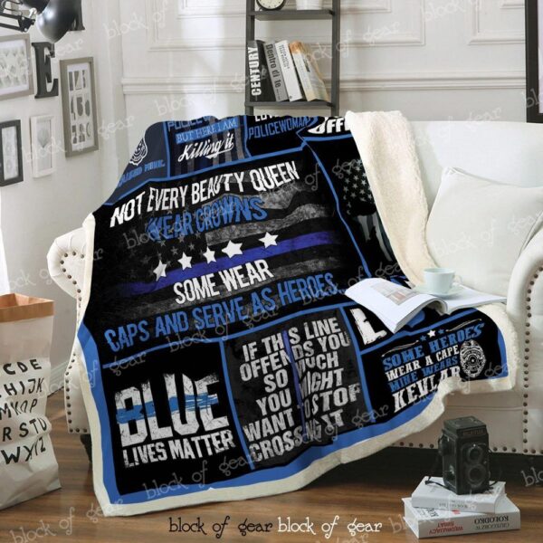 Policewoman Fleece Blanket Sherpa Blanket
