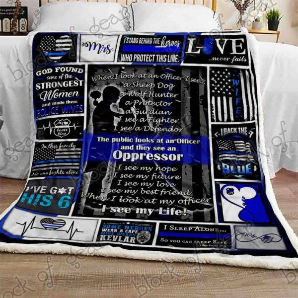 Police Wife Fleece Blanket Sherpa Blanket