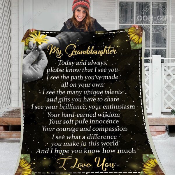 To My Granddaughter Fleece Blanket Sherpa Blanket