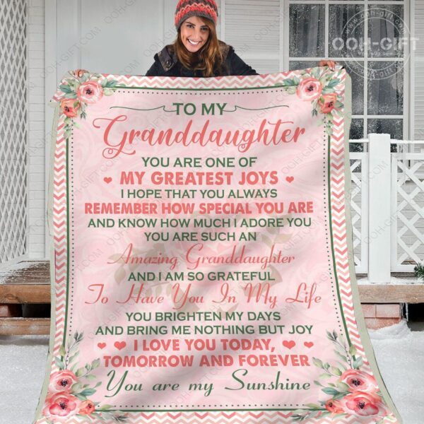 My Granddaughter Pink Fleece Blanket Sherpa Blanket