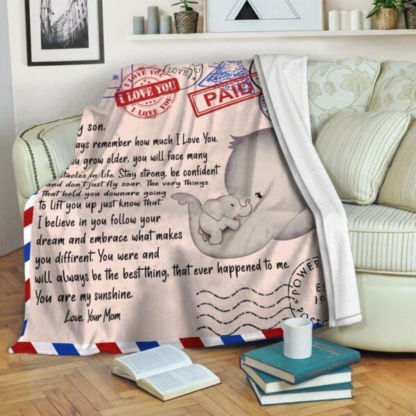 Elephant Mom And Son Fleece Blanket Sherpa Blanket