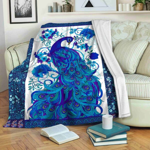Peacock Blue Fleece Blanket Sherpa Blanket