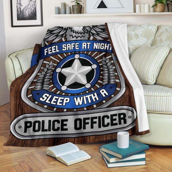 Police Officer Fleece Blanket Sherpa Blanket