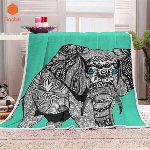Elephant Fleece Blanket Sherpa Blanket