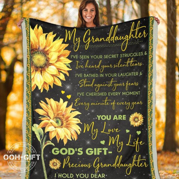 To My Granddaughter Fleece Blanket Sherpa Blanket