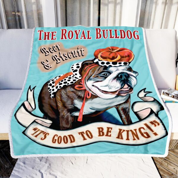 The Royal Bulldog Fleece Blanket Sherpa Blanket