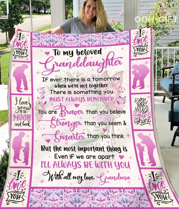 To My Granddaughter Pink Fleece Blanket Sherpa Blanket
