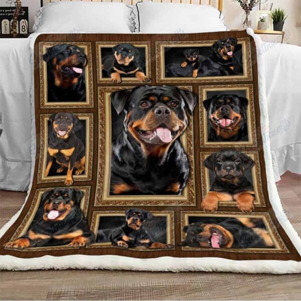 Rottweiler Dog Fleece Blanket Sherpa Blanket