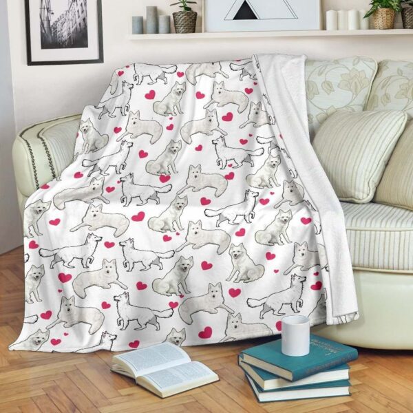 Berger Blanc Suisse Heart Fleece Blanket Sherpa Blanket