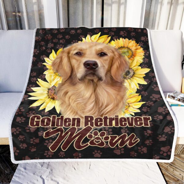 Golden Retriever Dog Mom Fleece Blanket Sherpa Blanket