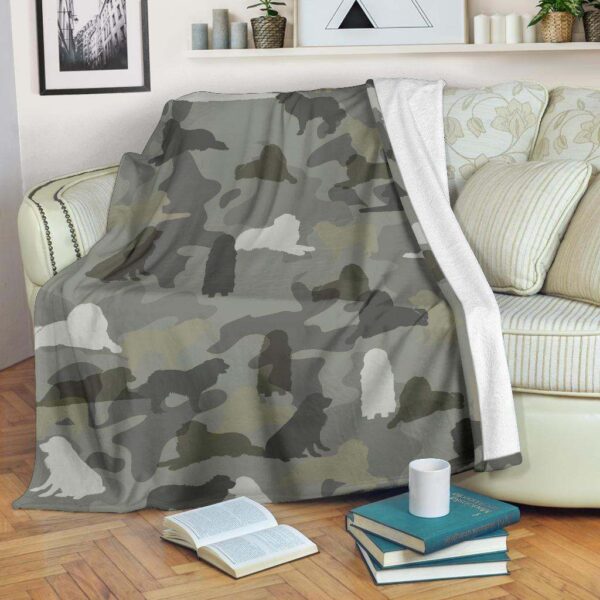 Great Pyrenees Camo Fleece Blanket Sherpa Blanket