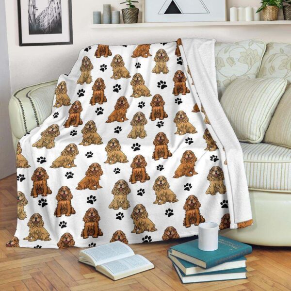 English Cocker Spaniel Paw Fleece Blanket Sherpa Blanket