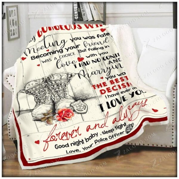 Husband Police Fleece Blanket Sherpa Blanket