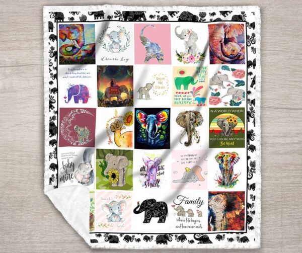 Elephant Fleece Blanket Sherpa Blanket