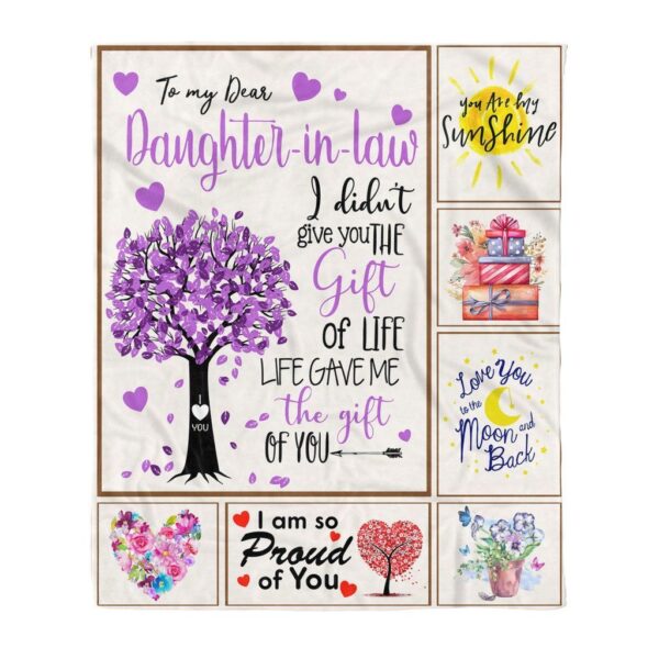 To My Dear Daughter-In-Law Fleece Blanket Sherpa Blanket