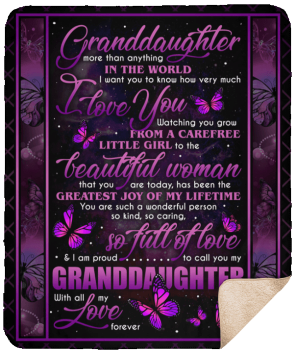 Granddaughter More Than Anything In The World I Love You Fleece Blanket Sherpa Blanket